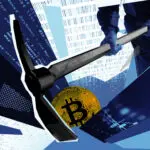 Miner with pick mining Bitcoin