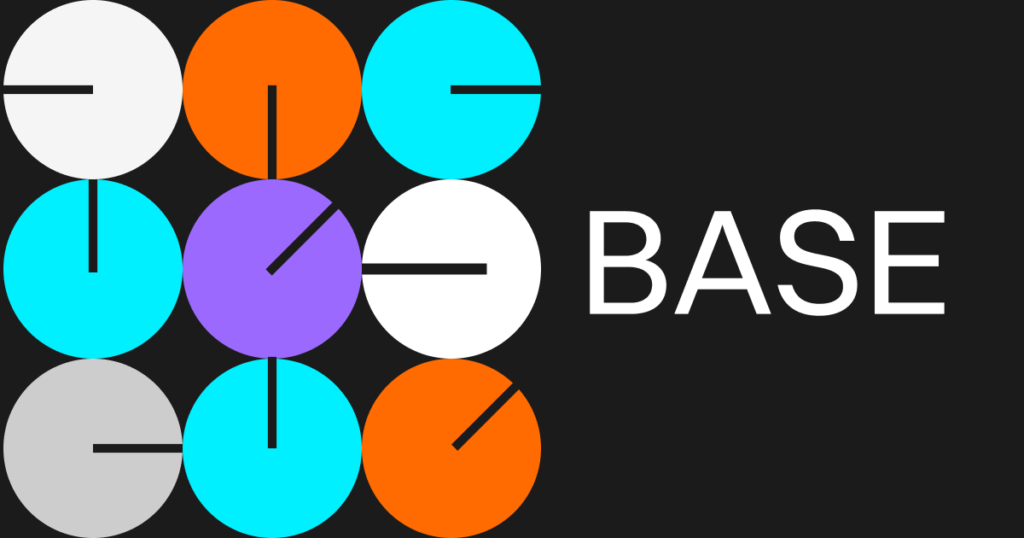 Bright, colorful Base Blockchain logo