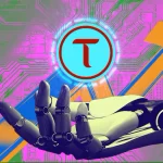 Artificial Intelligence Hand with Bittensor logo.
