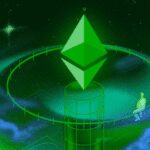 Bright green Ethereum spacetech style logo