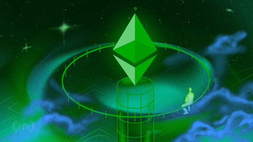 Bright green Ethereum spacetech style logo