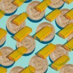 Bitcoin and gold bar images