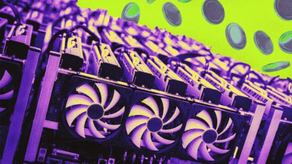 Image of crypto mining rigs.
