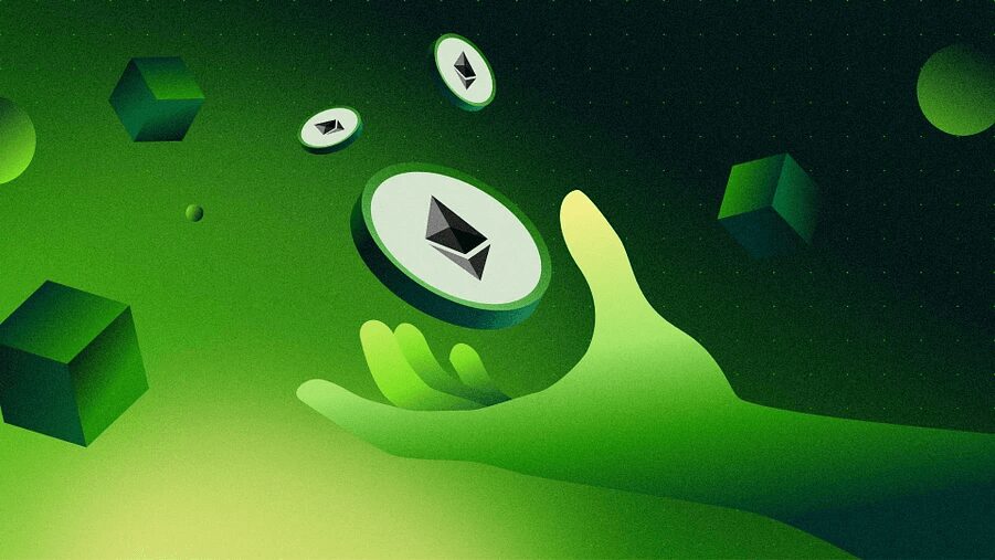 Hand holding Ehereum sign