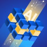 AI image showcased by blockchain blocks