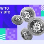 How to buy Bitcoin, various Bitcoin logos.