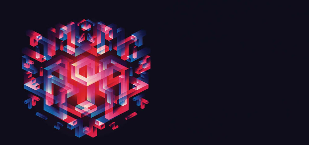 An image of chains connecting within a blockchain.