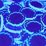 Bright blue square coin blocks